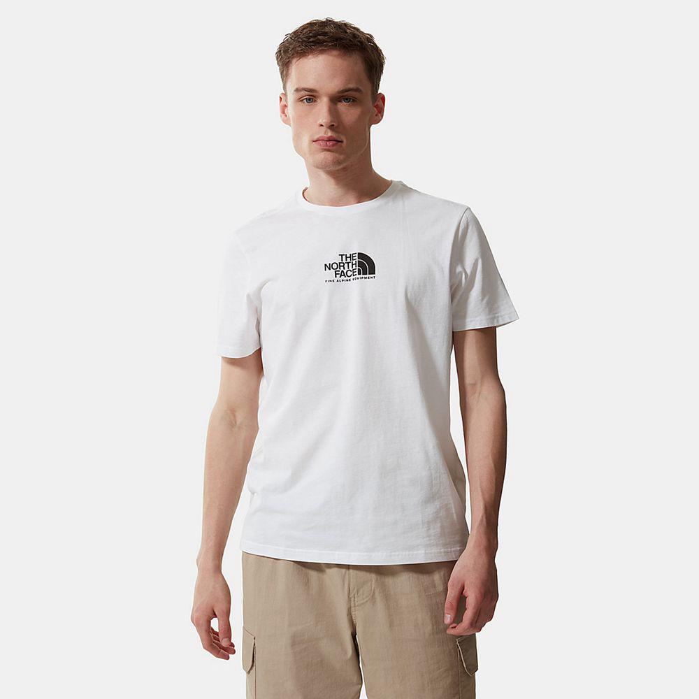 The North Face Fine Alpine Equipment 3 Ανδρικα T Shirt - Ασπρα / Μαυρα (PUTM47621)